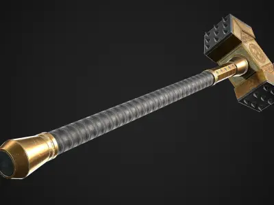 Fantasy Great Hammer 02 Low-poly 3D model