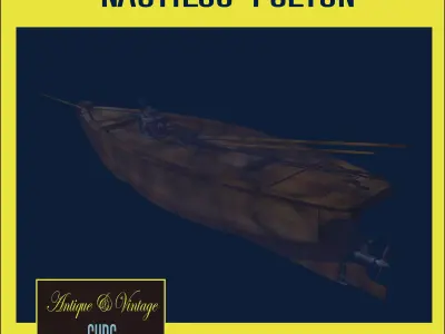 NautilusFulton wooden boat in water 3D model