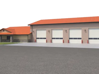 Commercial-037 Fire Station 3D model