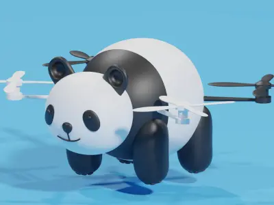 Cartoon Panda Animal Drone 3D model
