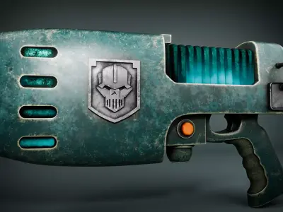 Plasma Gun Low-poly 3D model get