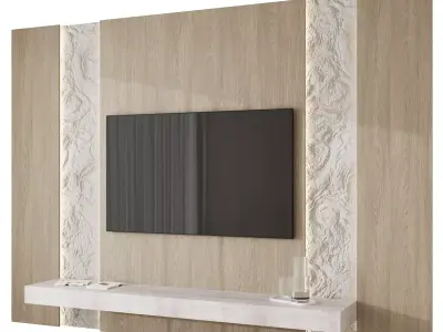 TV wall panel 06 Free 3D model