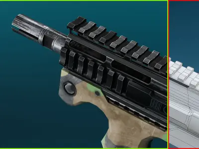 CQR Gen 1 - Game-Ready Weapon Low-poly 3D model