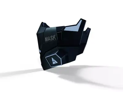 Futuristic Sci-Fi Face Mask Low-poly 3D model