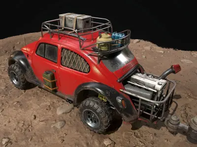 Apocalyptic Beetle Low-poly 3D model