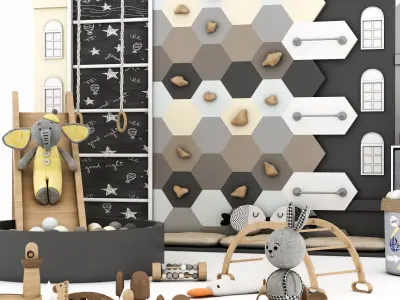 toys and furniture set  Low-poly 3D model