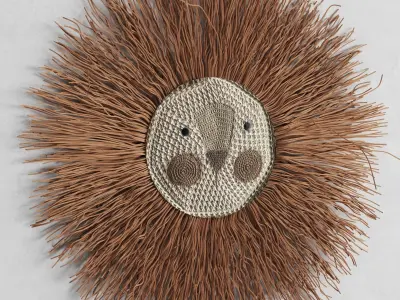 Brown Lion crochet wall decoration by Ila y Ela Free 3D model