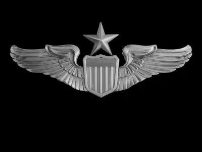 Senior Pilot USAF Wings Badge 3D model