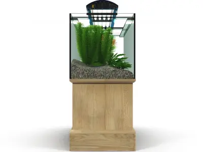 Aquarium set fish tank stand 3D model