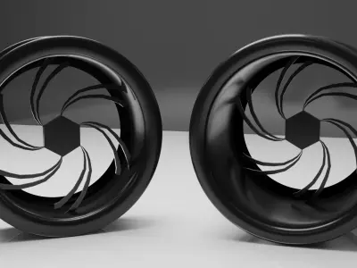 6 Spoke Racing Wheels 3D model