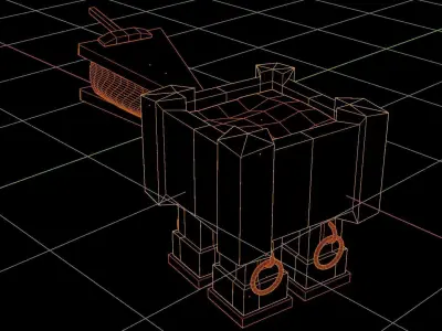 Bellows and Oven Game Ready Low Poly 3D Model  Low-poly 3D model