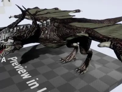 Dragon Wyvern Low-poly 3D model Low-poly 3D model