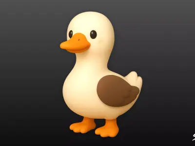 Cartoon Plush Goose Low-poly 3D model