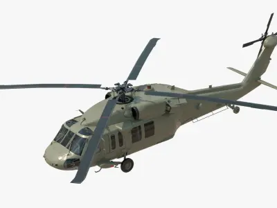 4K UH60 Blackhawk Low-poly 3D model