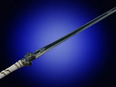 Weapon fantasy anime longsword sword Low-poly 3D model