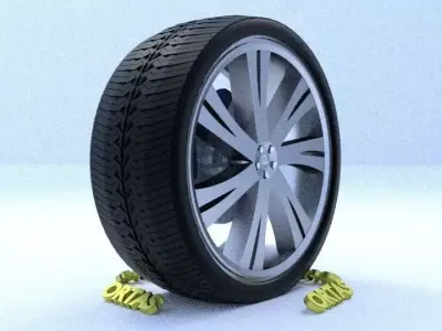 ORTAS CAR RIM 4 GAME READY RIM TIRE AND DISC 3D model