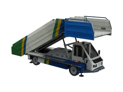 Lowpoly ABS-580 3D Model toy truck with ramp on top Low-poly 3D model