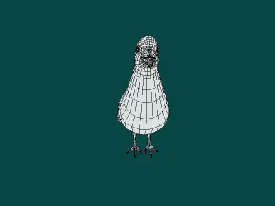 Saxon Monk Pigeon Bird Low-poly 3D model
