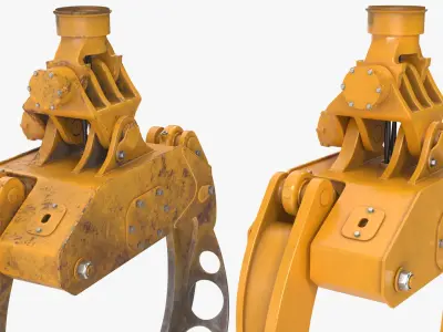 Forestry Log Grapple Attachment Set Clean and Dirt 3D model