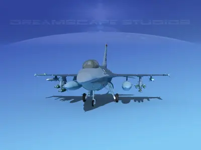 Gen Dyn F-16A Falcon V07 USAF 3D model