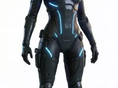 Realistic Future Neon Infiltration Suit Skin 3d model Low-poly 3D model