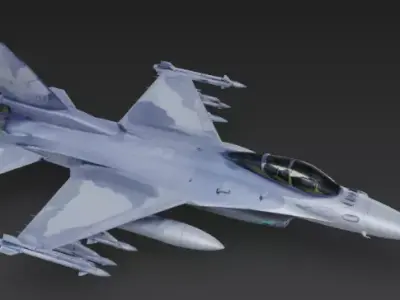 Fighter Jet with high resolution Textures 3D model 3D model