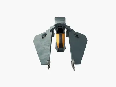 spaceship star wars fighter Low-poly 3D model