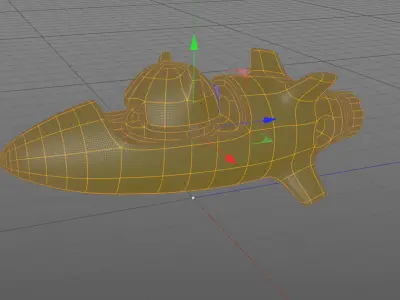 Rocket 1 Cartoon Keychain 3D print model