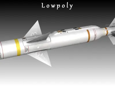 Sea Skua Anti-Ship Missile Low-poly 3D model