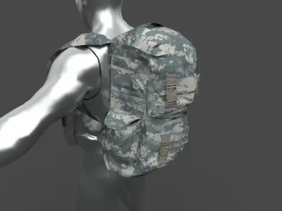 bag military Low-poly 3D model
