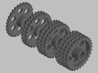 Chain Sprockets 30T Pitch 1905 1-4 Rows 3D model