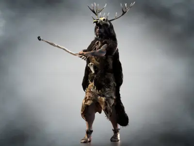 Ancient Hunter Low-poly 3D model