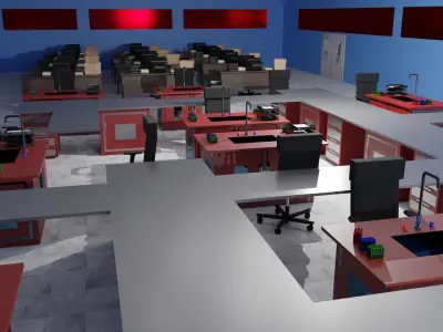 Laboratory Interior Low-poly 3D model order