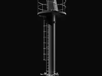 Armored Fire Tower With Fireman Water Spray 3D model