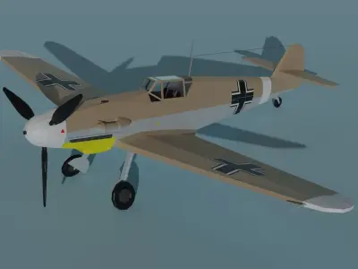 Messerschmitt Bf 109 F-4 Trop Low-poly 3D model