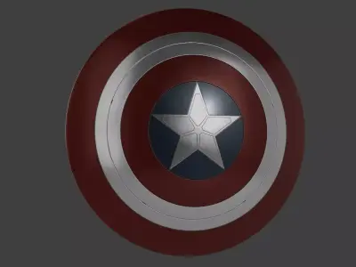 Captain America Shield Low-poly 3D model