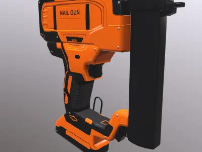Nail Gun Low Poly Low-poly 3D model