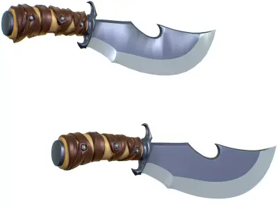 New Big Hunting Knife - Subdivision 3d Model Low-poly 3D model
