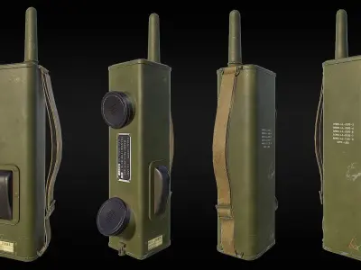 SCR536 World War 2 walkie talkie Low-poly 3D model