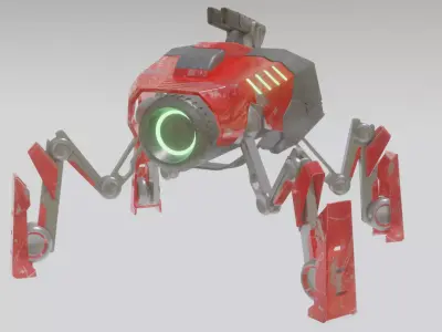 Battle Mech robot Low-poly 3D model