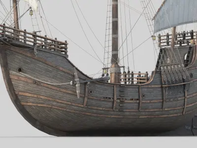 This 3D Santa Maria 1495 includes a fully detailed interior 3D model