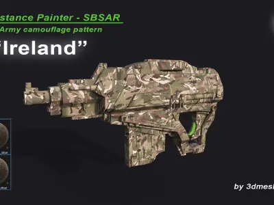 Ireland - Army Camouflage Pattern - SBSAR Material 3D model