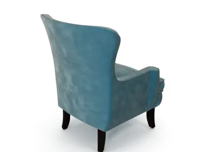 Pacific Blue Elliott Wing back Chair Free 3D model