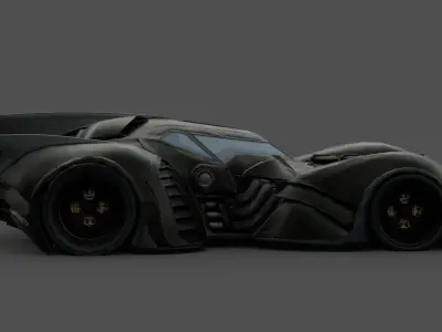 Batmobile 3D Model High-Quality Detailed Design Low-poly 3D model