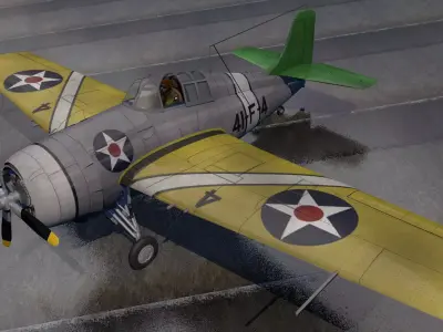 Grumman F4F-3 Wildcat 3D model
