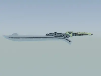 Sci-Fi Sword Stylized and PBR Variants Low-poly 3D model