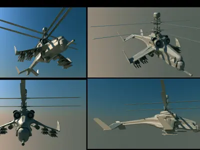 Helicopter Gunchip Low-poly 3D model