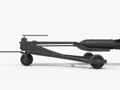 Bomb Carts - Terminal Trailers German WW2 Low-poly 3D model