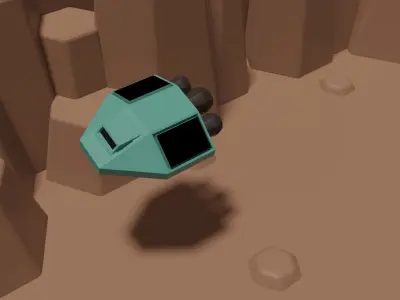 Alien spaceship in Virtual world  Free low-poly 3D model