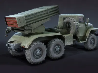 BM-21 Grad Low-poly 3D model